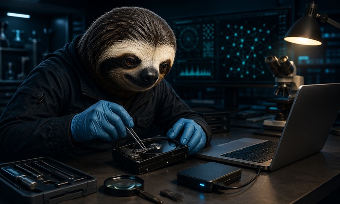 Forensics specialist preserving digital evidence